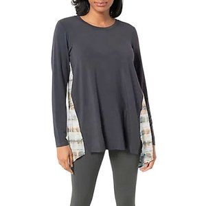 LOGO by Lori Goldstein Rayon 230 Top with Tie-Dye Back MEDIUM (606)